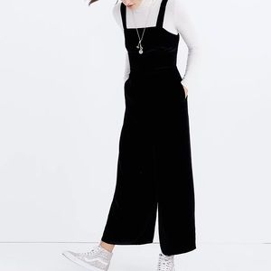 Madewell Crushed Velvet Wide Leg Jumpsuit